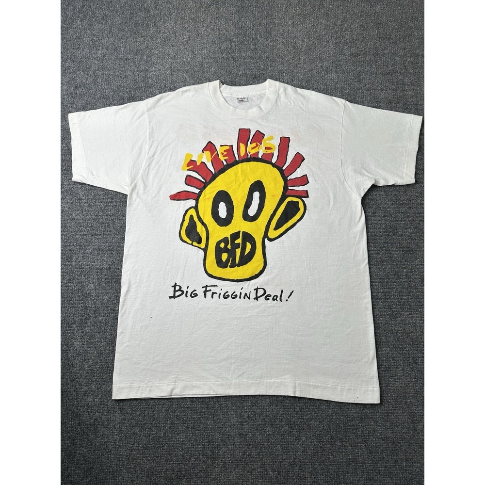 Mens Graphic Tee Big Friggin Deal Live 105 Concert 1995 White, Size XL